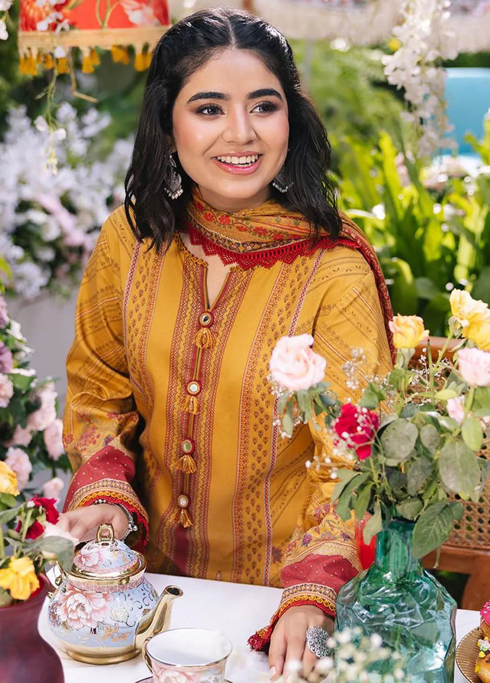 Asim Jofa Printed Lawn Suits Unstitched 3 Piece AJ24BP AJGB-14 - Summer Collection