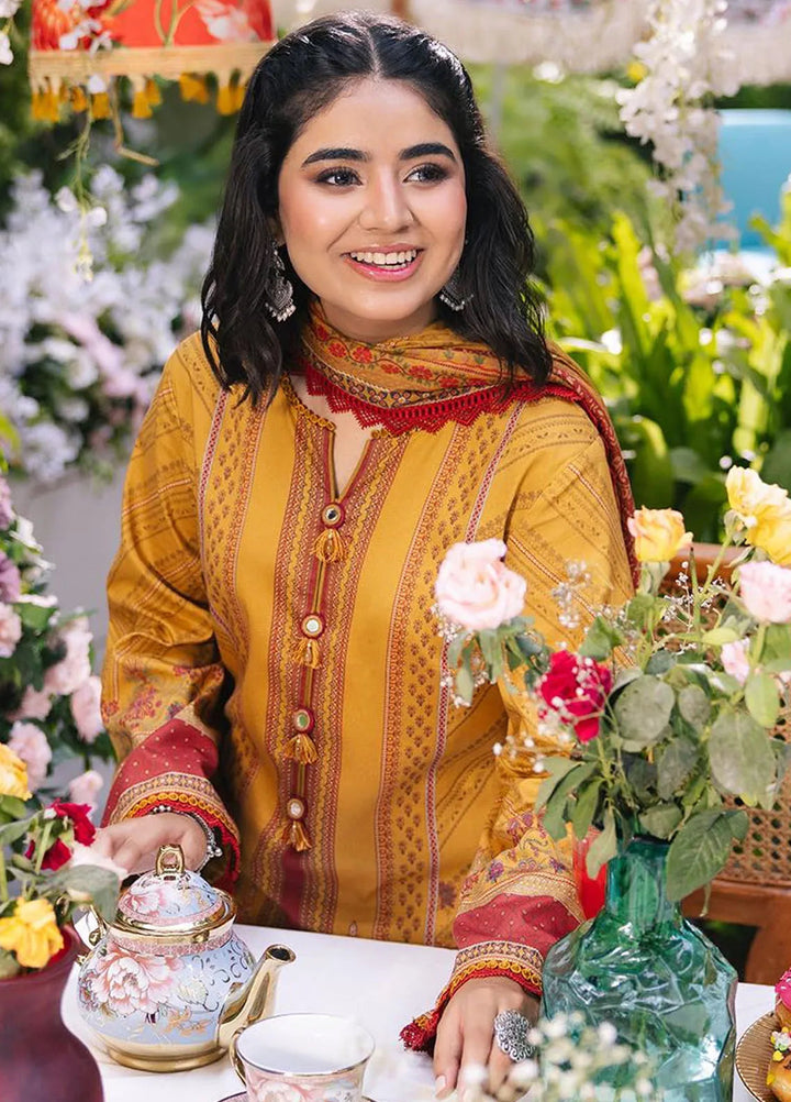 Asim Jofa Printed Lawn Suits Unstitched 3 Piece AJ24BP AJGB-14 - Summer Collection