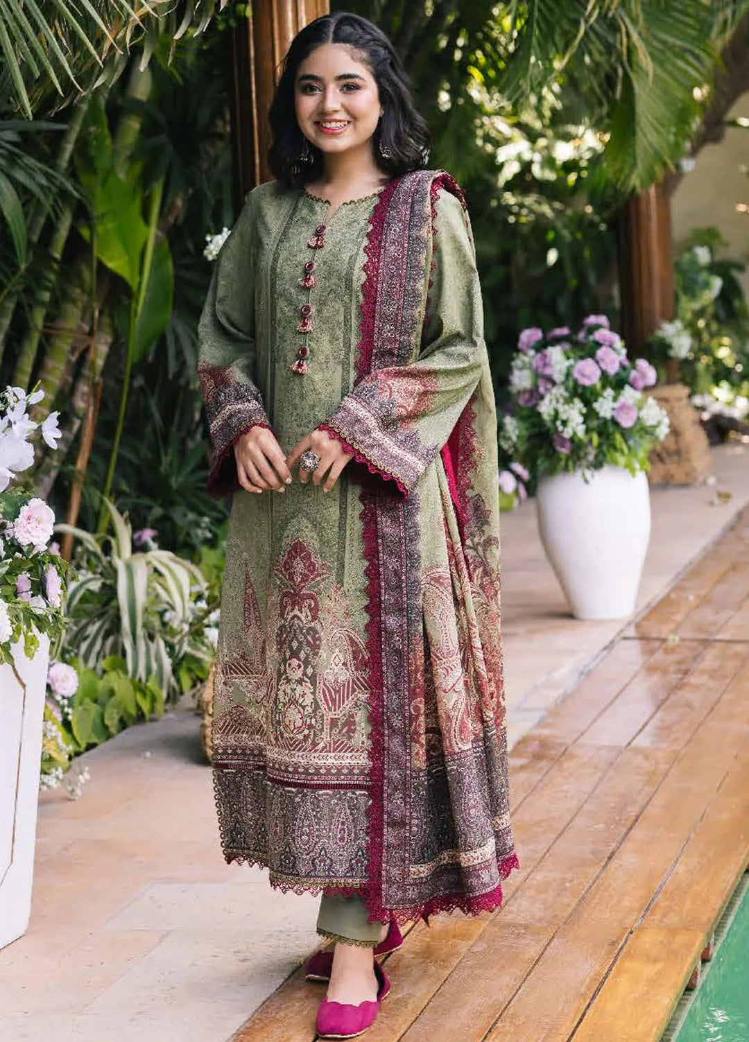 Asim Jofa Printed Lawn Suits Unstitched 3 Piece AJ24BP AJGB-15 - Summer Collection