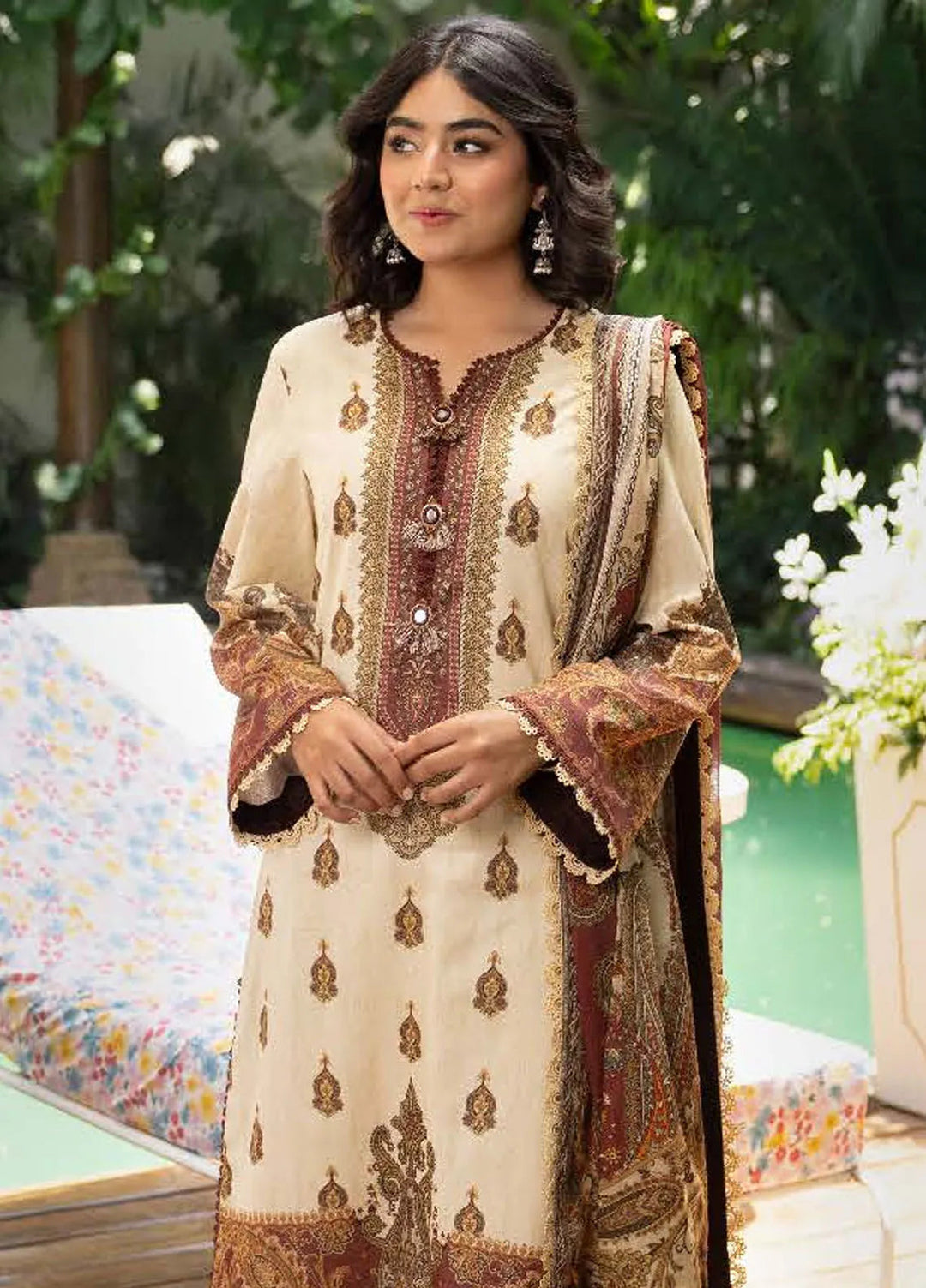 Asim Jofa Printed Lawn Suits Unstitched 3 Piece AJ24BP AJGB-19 - Summer Collection
