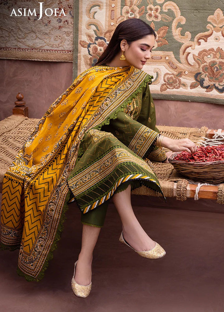 Asim Jofa Printed Lawn Suits Unstitched 3 Piece AJ24P AJUB-01 - Summer Collection