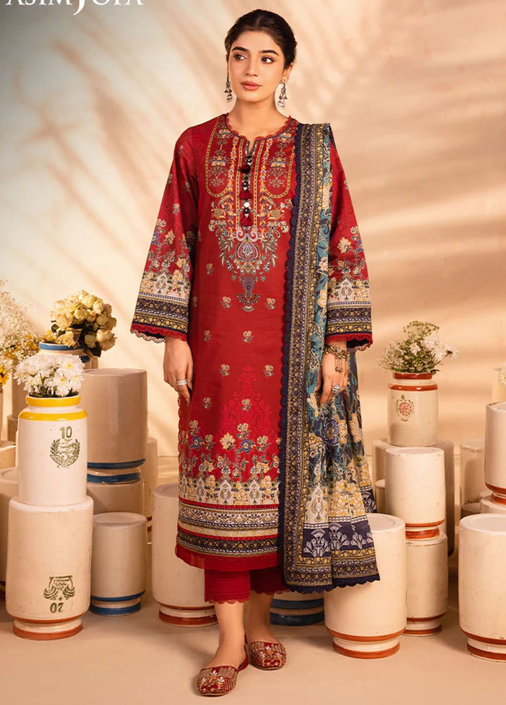 Asim Jofa Printed Lawn Suits Unstitched 3 Piece AJ24P AJUB-02 - Summer Collection