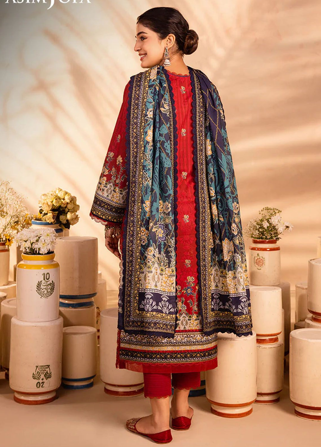 Asim Jofa Printed Lawn Suits Unstitched 3 Piece AJ24P AJUB-02 - Summer Collection