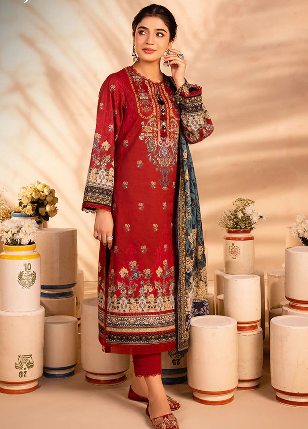 Asim Jofa Printed Lawn Suits Unstitched 3 Piece AJ24P AJUB-02 - Summer Collection