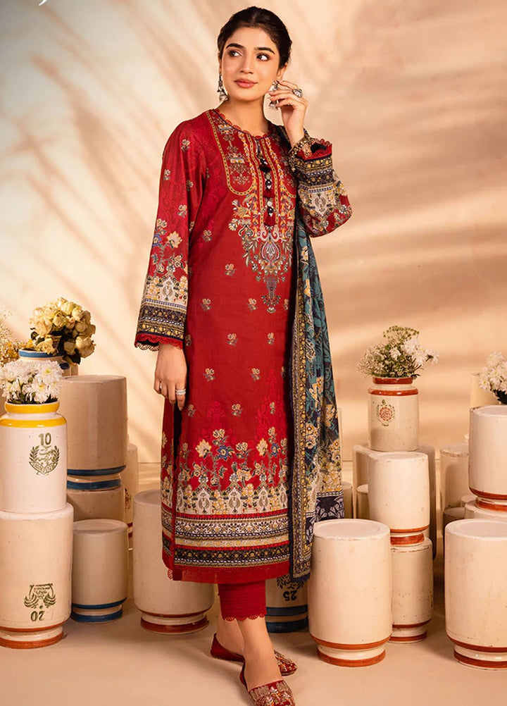 Asim Jofa Printed Lawn Suits Unstitched 3 Piece AJ24P AJUB-02 - Summer Collection