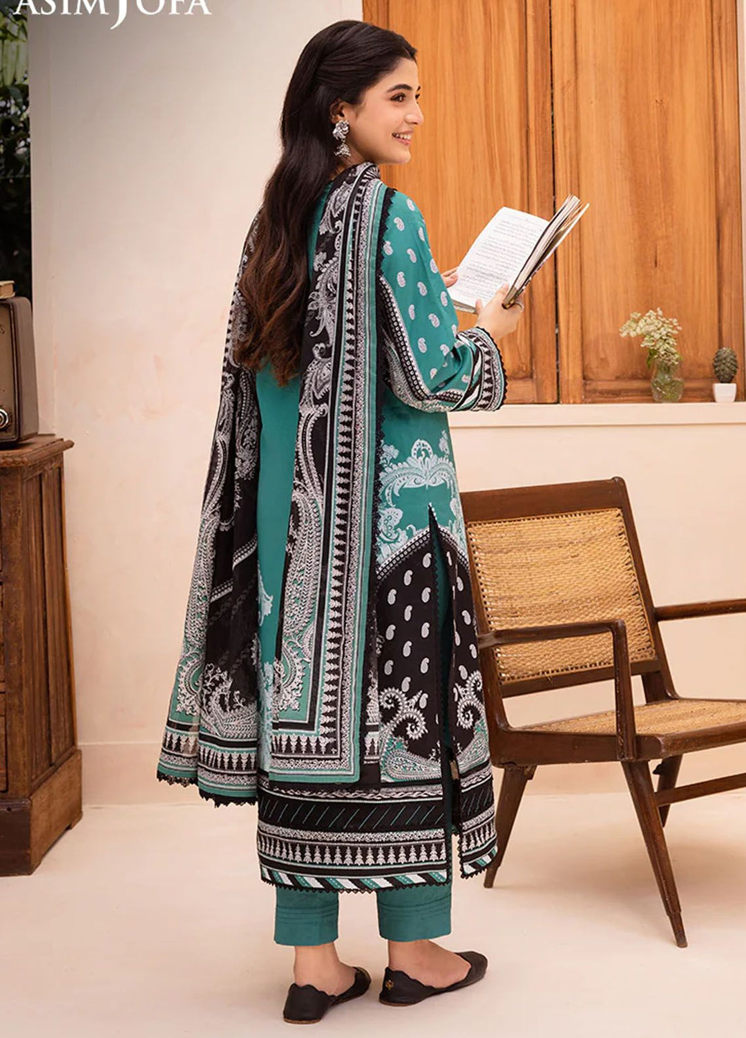 Asim Jofa Printed Lawn Suits Unstitched 3 Piece AJ24P AJUB-03 - Summer Collection