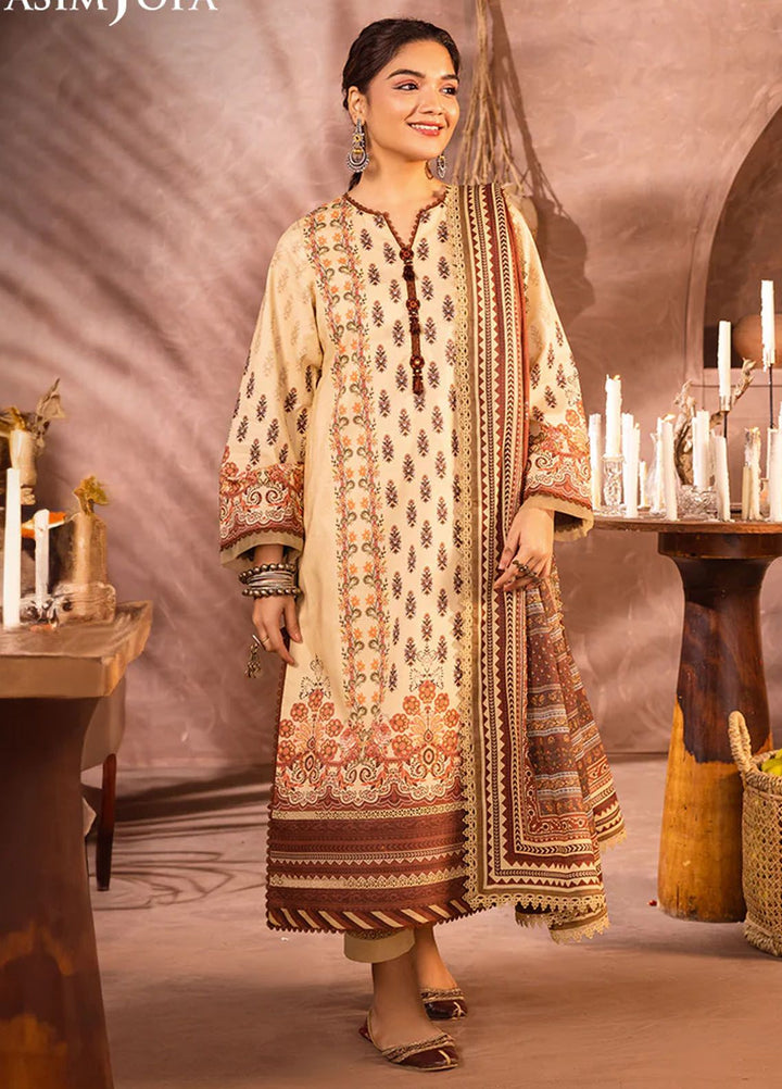 Asim Jofa Printed Lawn Suits Unstitched 3 Piece AJ24P AJUB-04 - Summer Collection