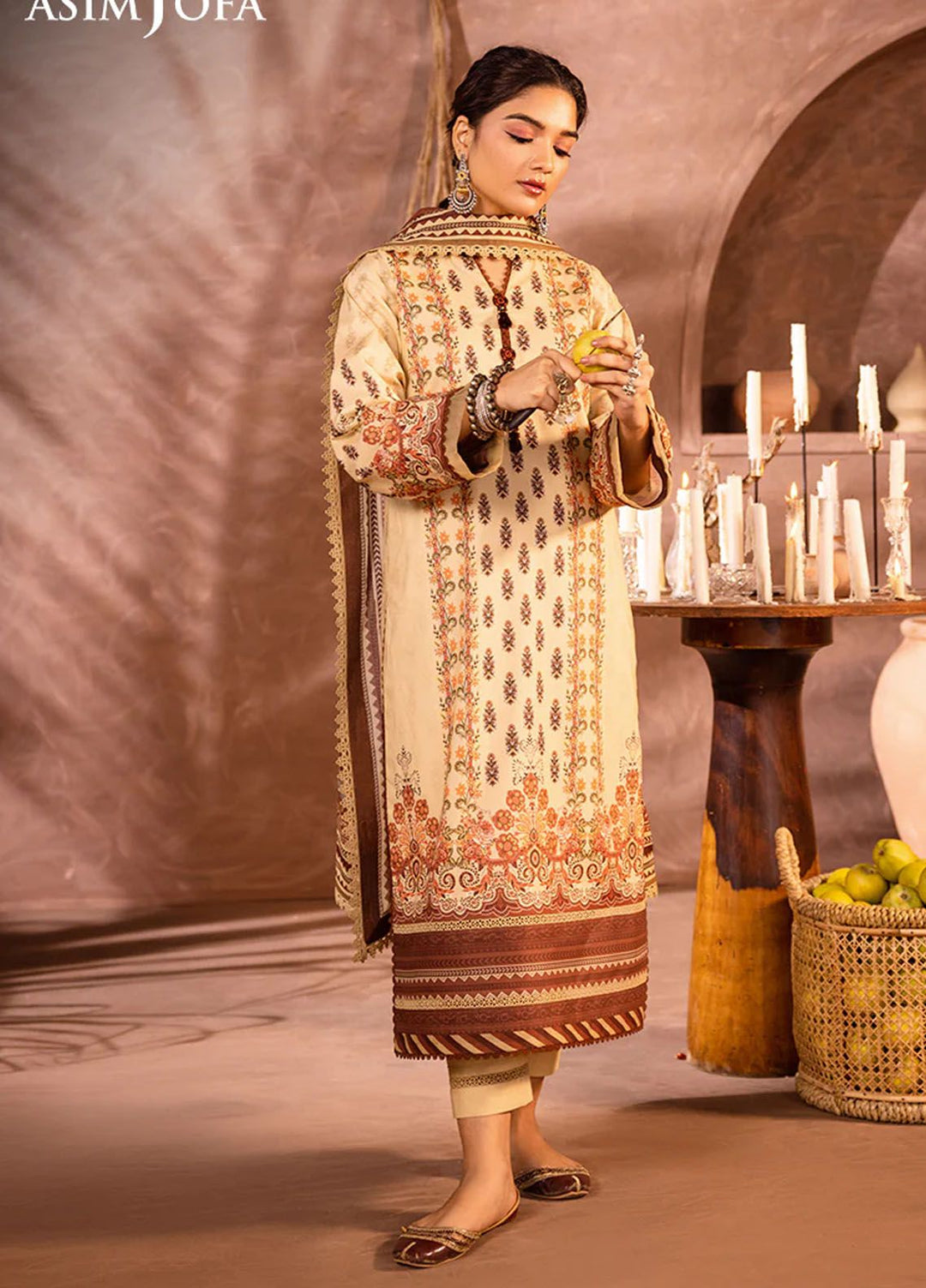 Asim Jofa Printed Lawn Suits Unstitched 3 Piece AJ24P AJUB-04 - Summer Collection