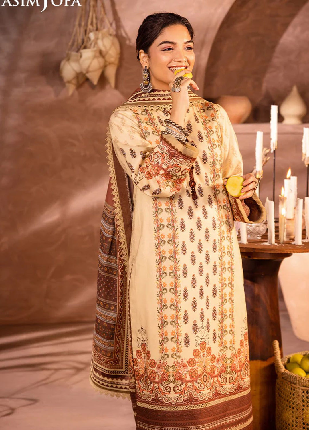Asim Jofa Printed Lawn Suits Unstitched 3 Piece AJ24P AJUB-04 - Summer Collection