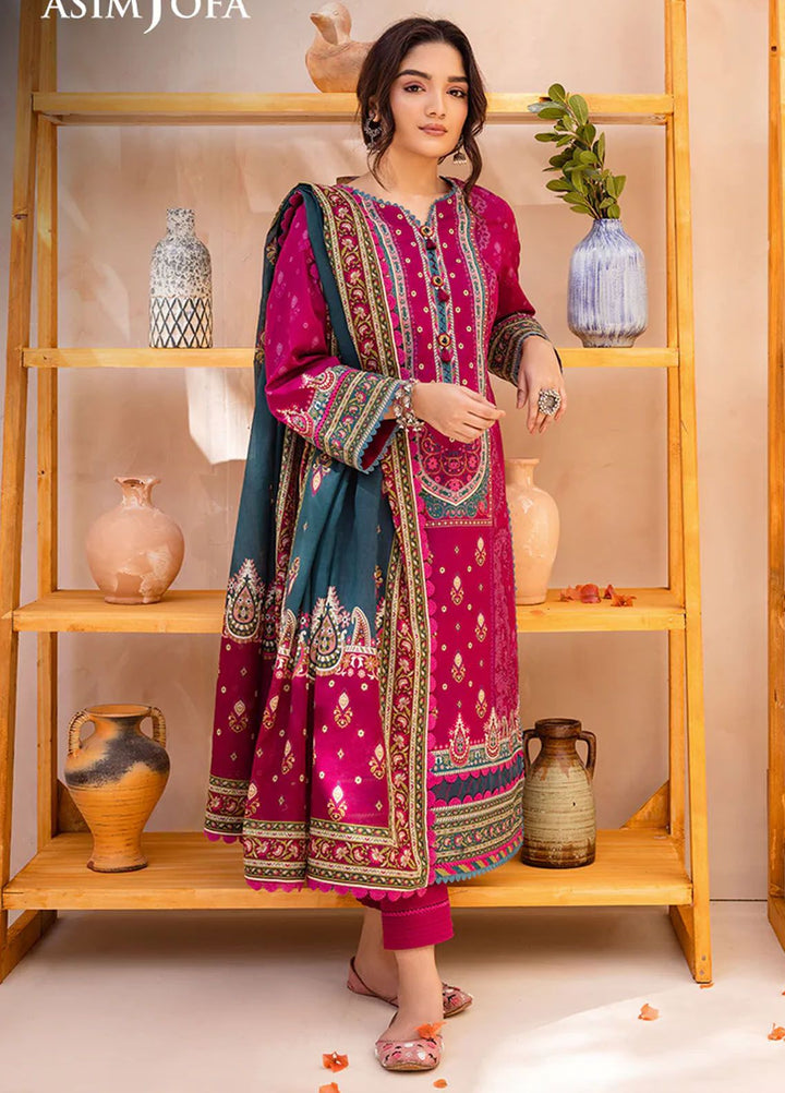 Asim Jofa Printed Lawn Suits Unstitched 3 Piece AJ24P AJUB-05 - Summer Collection