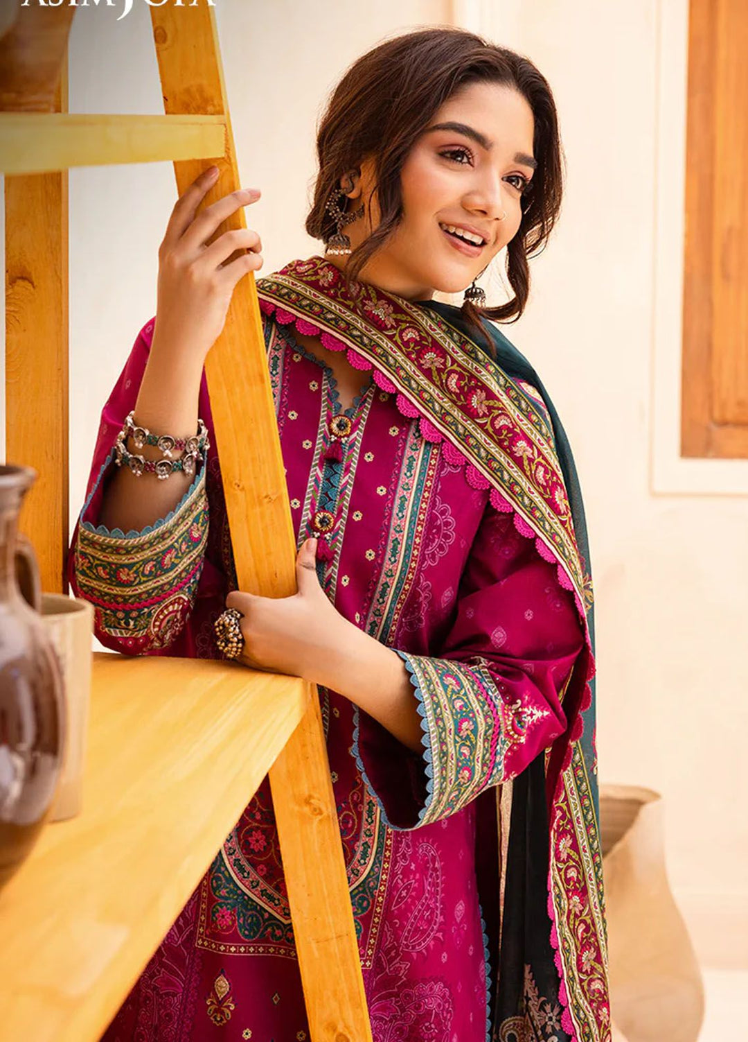 Asim Jofa Printed Lawn Suits Unstitched 3 Piece AJ24P AJUB-05 - Summer Collection