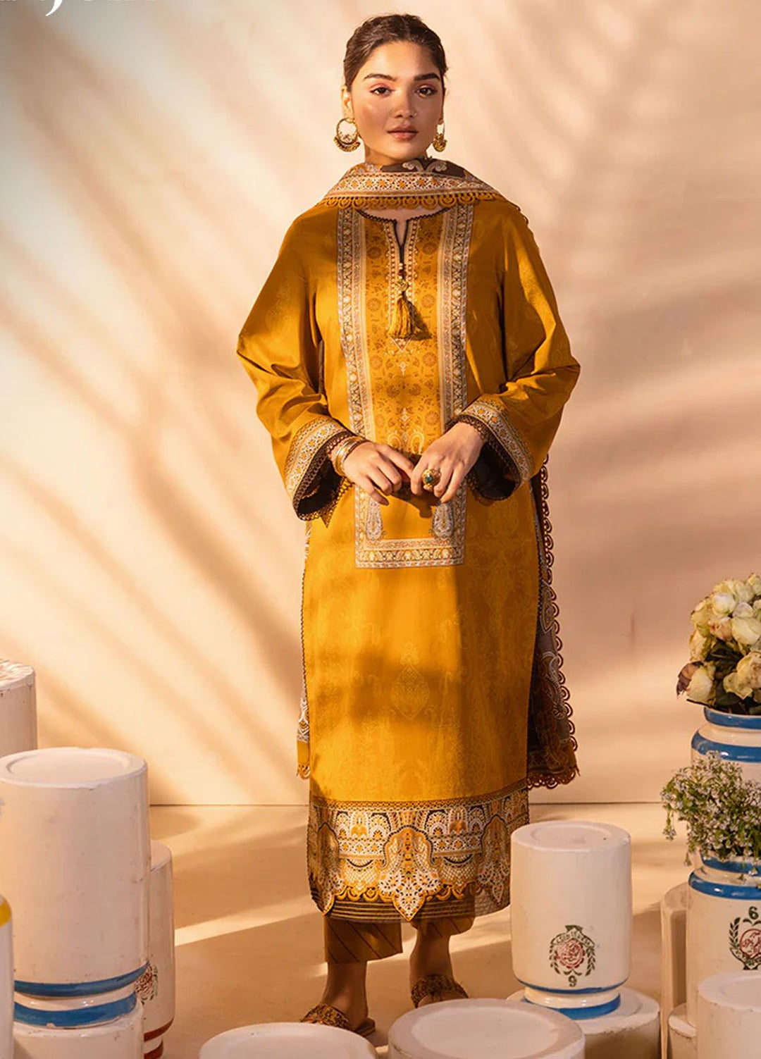 Asim Jofa Printed Lawn Suits Unstitched 3 Piece AJ24P AJUB-06 - Summer Collection