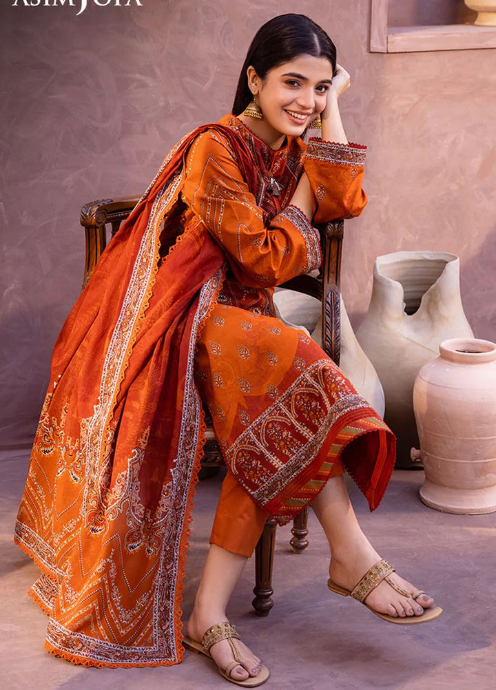 Asim Jofa Printed Lawn Suits Unstitched 3 Piece AJ24P AJUB-07 - Summer Collection