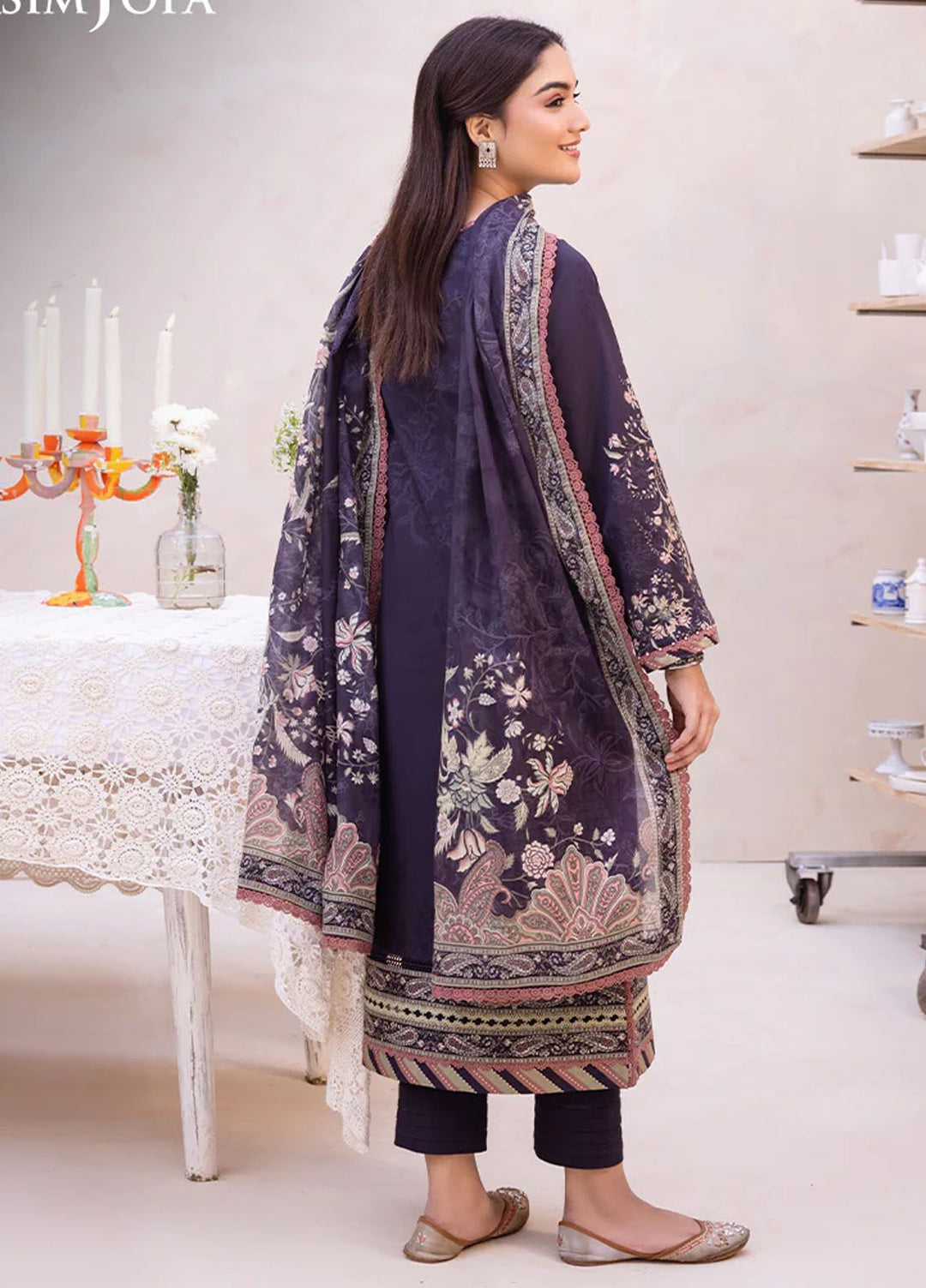 Asim Jofa Printed Lawn Suits Unstitched 3 Piece AJ24P AJUB-08 - Summer Collection