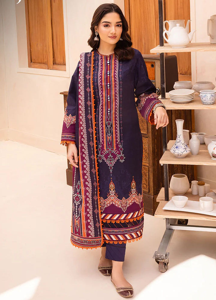 Asim Jofa Printed Lawn Suits Unstitched 3 Piece AJ24P AJUB-09 - Summer Collection