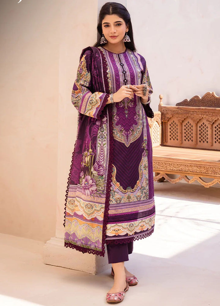 Asim Jofa Printed Lawn Suits Unstitched 3 Piece AJ24P AJUB-10 - Summer Collection