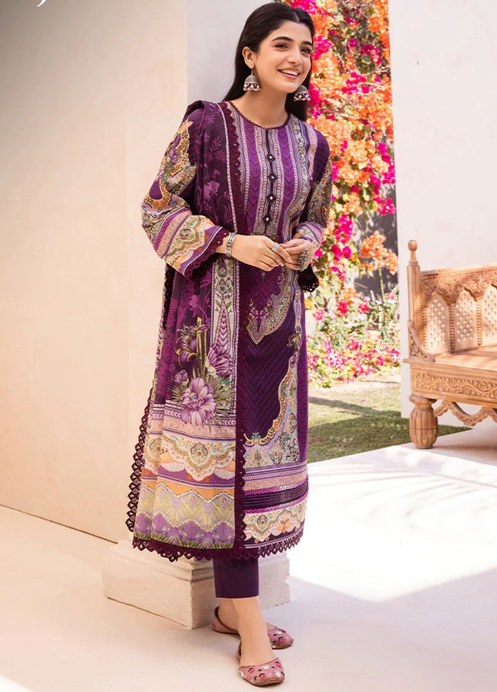 Asim Jofa Printed Lawn Suits Unstitched 3 Piece AJ24P AJUB-10 - Summer Collection