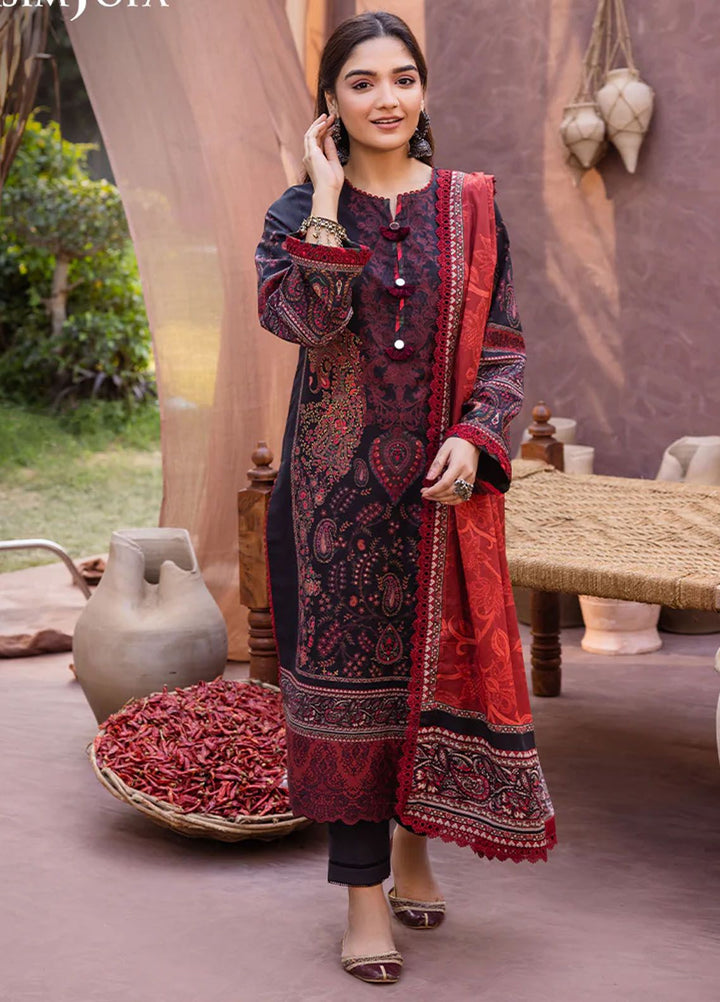 Asim Jofa Printed Lawn Suits Unstitched 3 Piece AJ24P AJUB-12 - Summer Collection