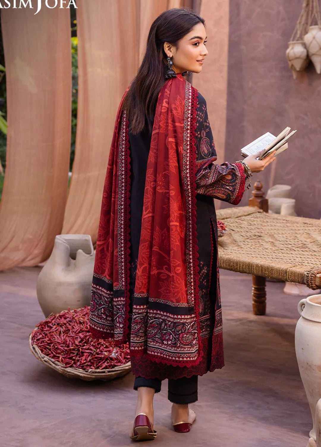 Asim Jofa Printed Lawn Suits Unstitched 3 Piece AJ24P AJUB-12 - Summer Collection