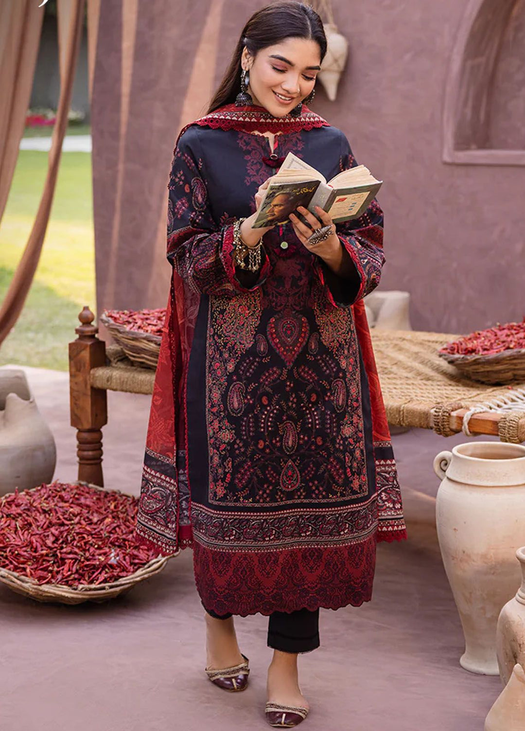 Asim Jofa Printed Lawn Suits Unstitched 3 Piece AJ24P AJUB-12 - Summer Collection