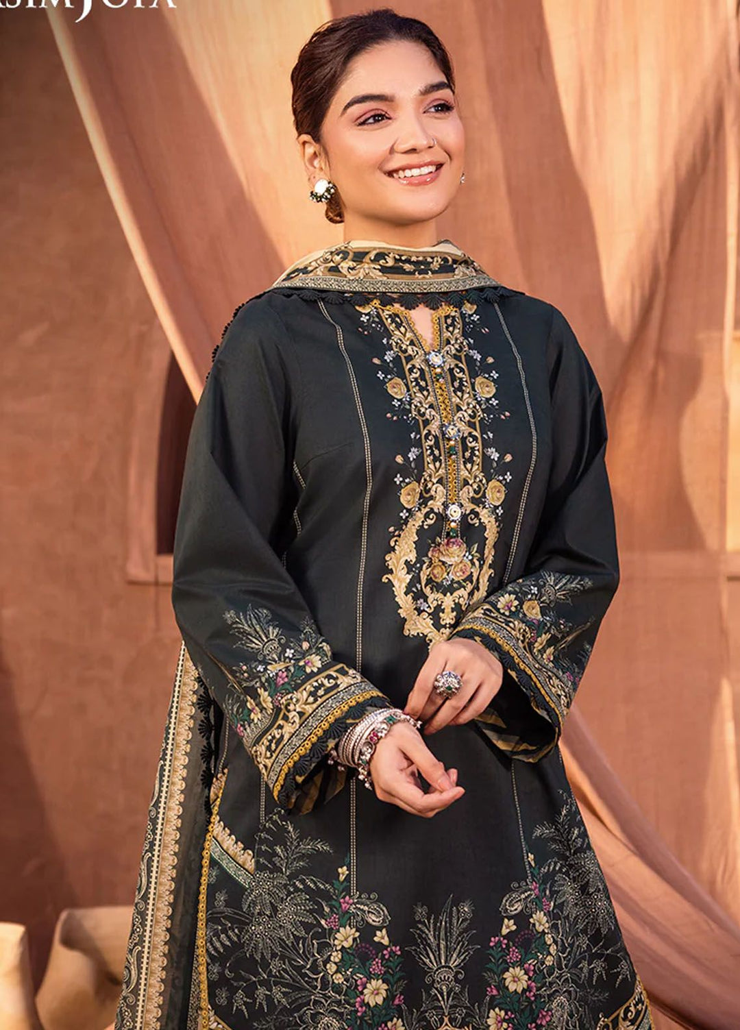 Asim Jofa Printed Lawn Suits Unstitched 3 Piece AJ24P AJUB-13 - Summer Collection