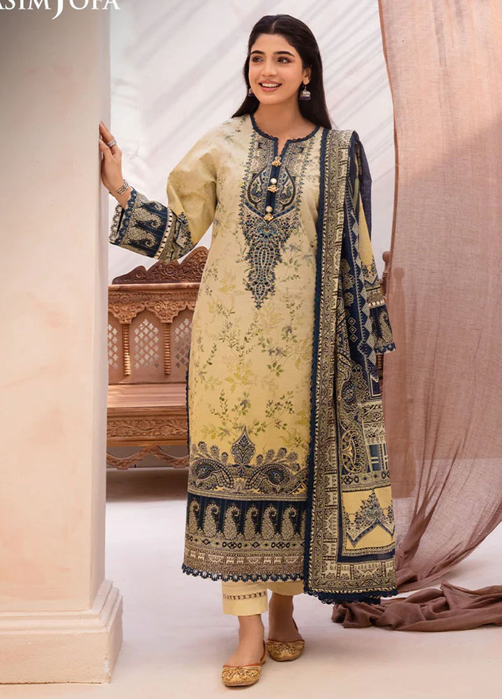 Asim Jofa Printed Lawn Suits Unstitched 3 Piece AJ24P AJUB-15 - Summer Collection