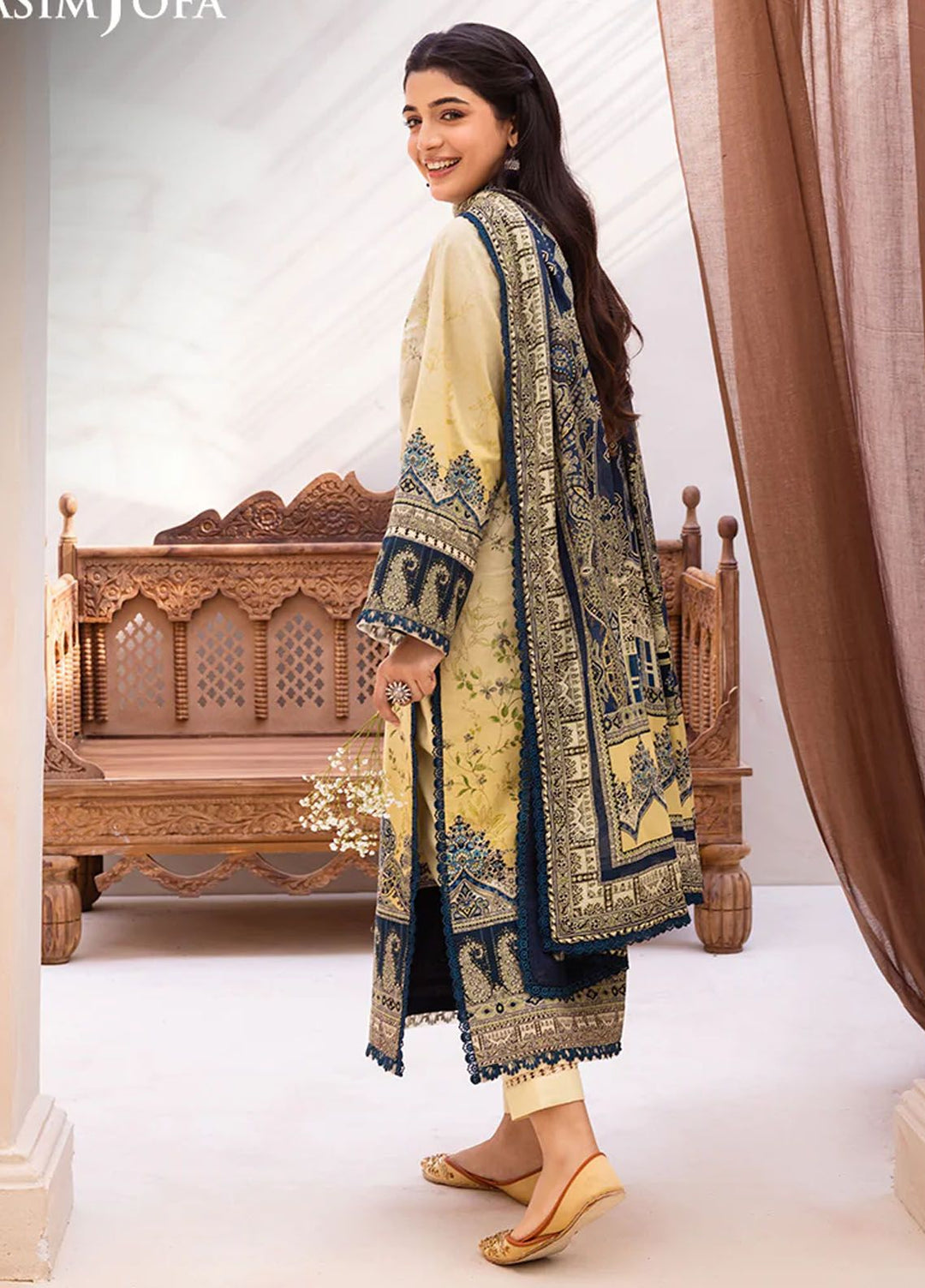 Asim Jofa Printed Lawn Suits Unstitched 3 Piece AJ24P AJUB-15 - Summer Collection