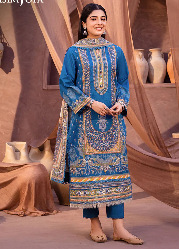 Asim Jofa Printed Lawn Suits Unstitched 3 Piece AJ24P AJUB-16 - Summer Collection