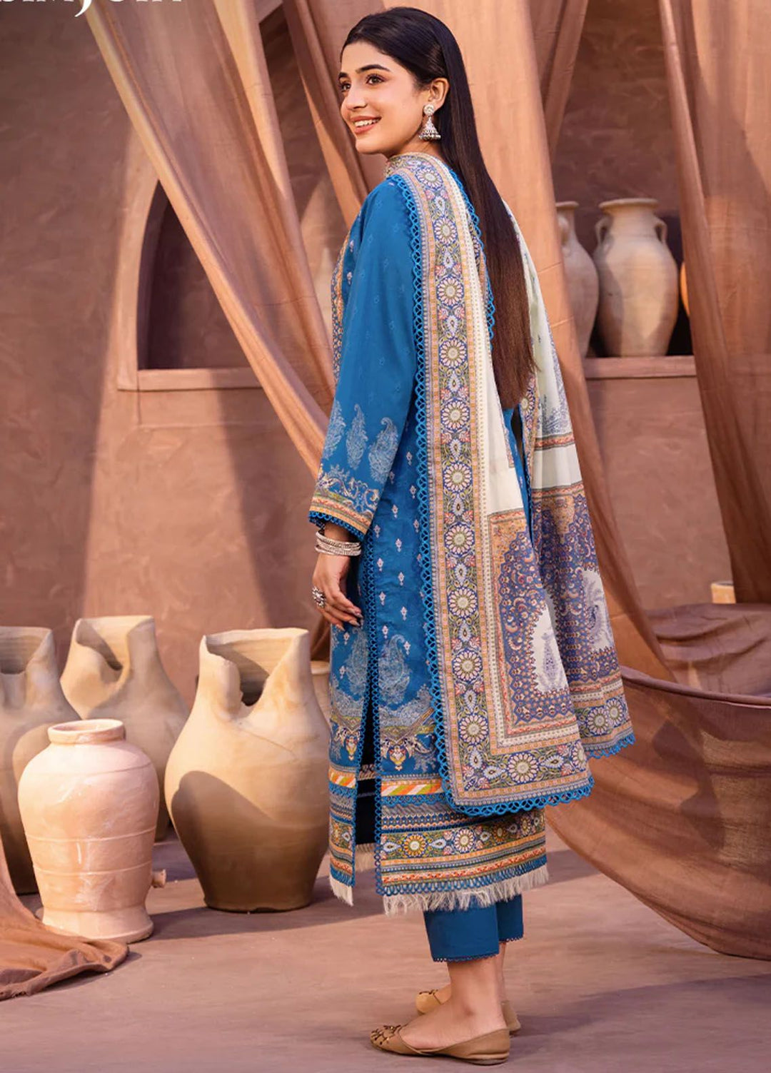 Asim Jofa Printed Lawn Suits Unstitched 3 Piece AJ24P AJUB-16 - Summer Collection