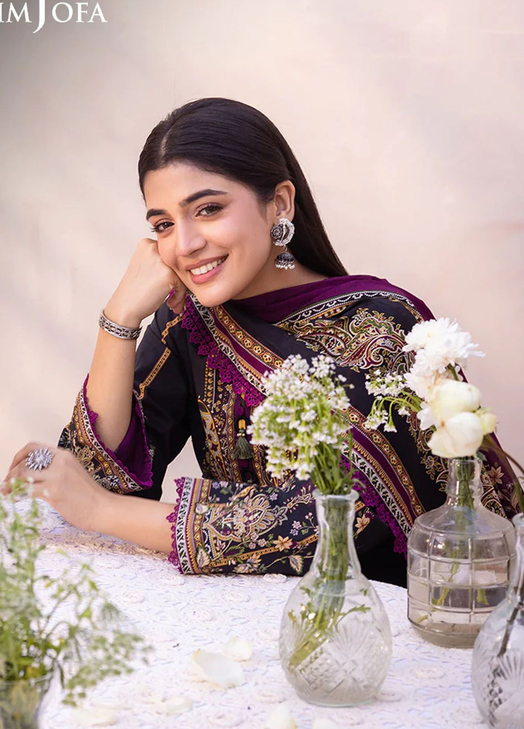 Asim Jofa Printed Lawn Suits Unstitched 3 Piece AJ24P AJUB-17 - Summer Collection