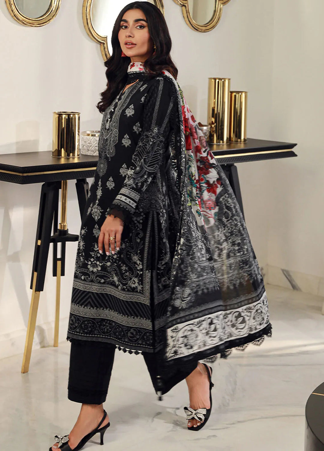 Asim Jofa Printed Lawn Suits Unstitched 3 Piece AJ24PU AJUN-05 - Summer Collection