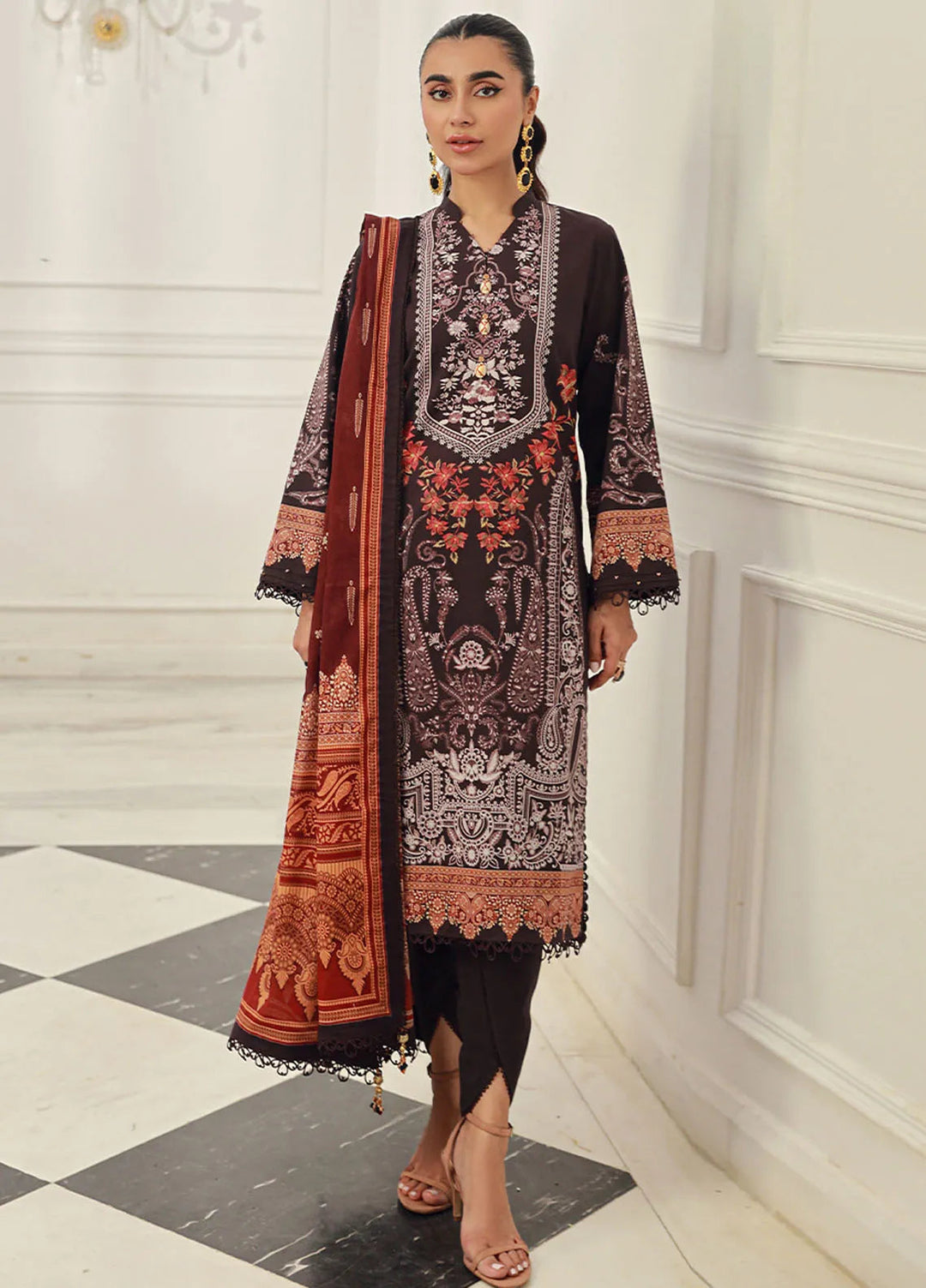 Asim Jofa Printed Lawn Suits Unstitched 3 Piece AJ24PU AJUN-08 - Summer Collection