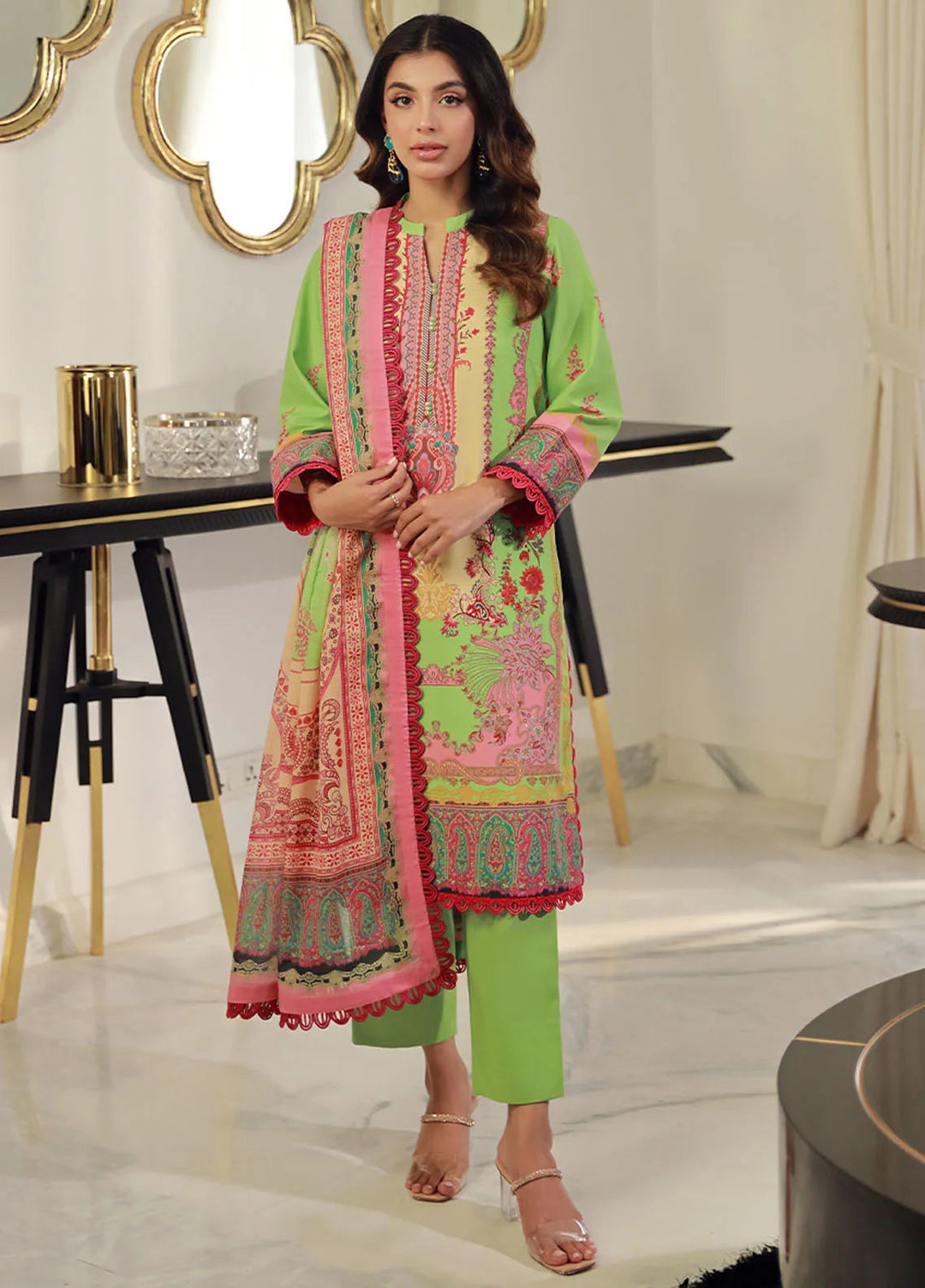 Asim Jofa Printed Lawn Suits Unstitched 3 Piece AJ24PU AJUN-13 - Summer Collection