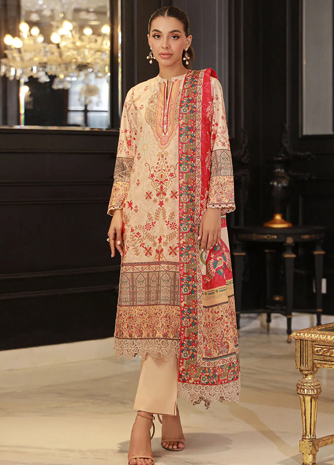 Asim Jofa Printed Lawn Suits Unstitched 3 Piece AJ24PU AJUN-14 - Summer Collection