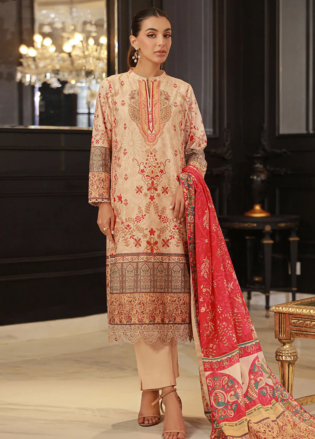 Asim Jofa Printed Lawn Suits Unstitched 3 Piece AJ24PU AJUN-14 - Summer Collection