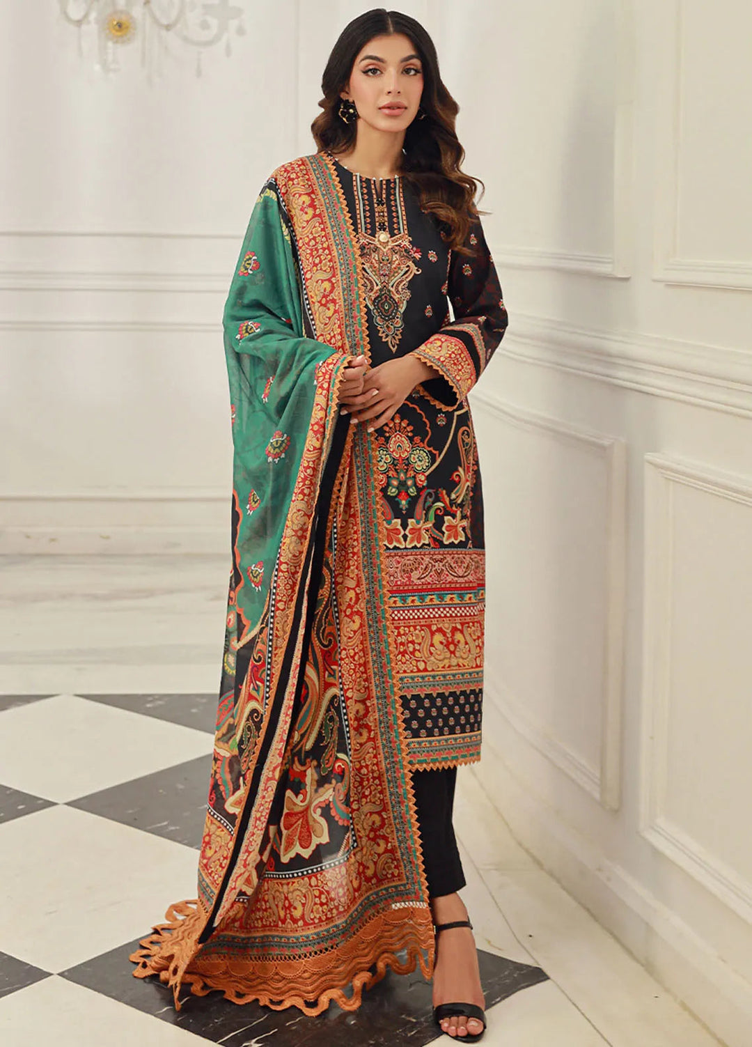 Asim Jofa Printed Lawn Suits Unstitched 3 Piece AJ24PU AJUN-15 - Summer Collection