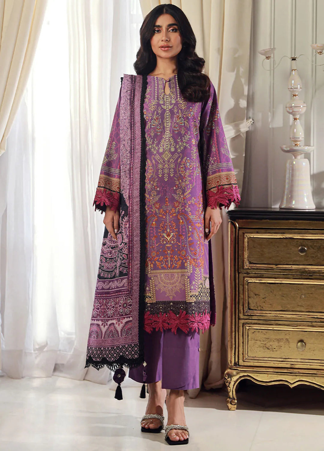 Asim Jofa Printed Lawn Suits Unstitched 3 Piece AJ24PU AJUN-17 - Summer Collection