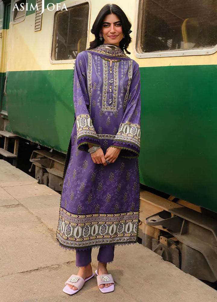 Asim Jofa Printed Lawn Suits Unstitched 3 Piece AJ25EE AJUBF-63 - Summer Collection