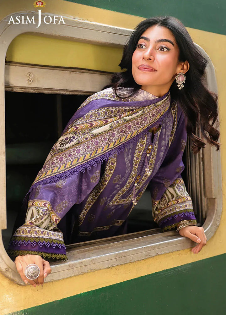 Asim Jofa Printed Lawn Suits Unstitched 3 Piece AJ25EE AJUBF-63 - Summer Collection