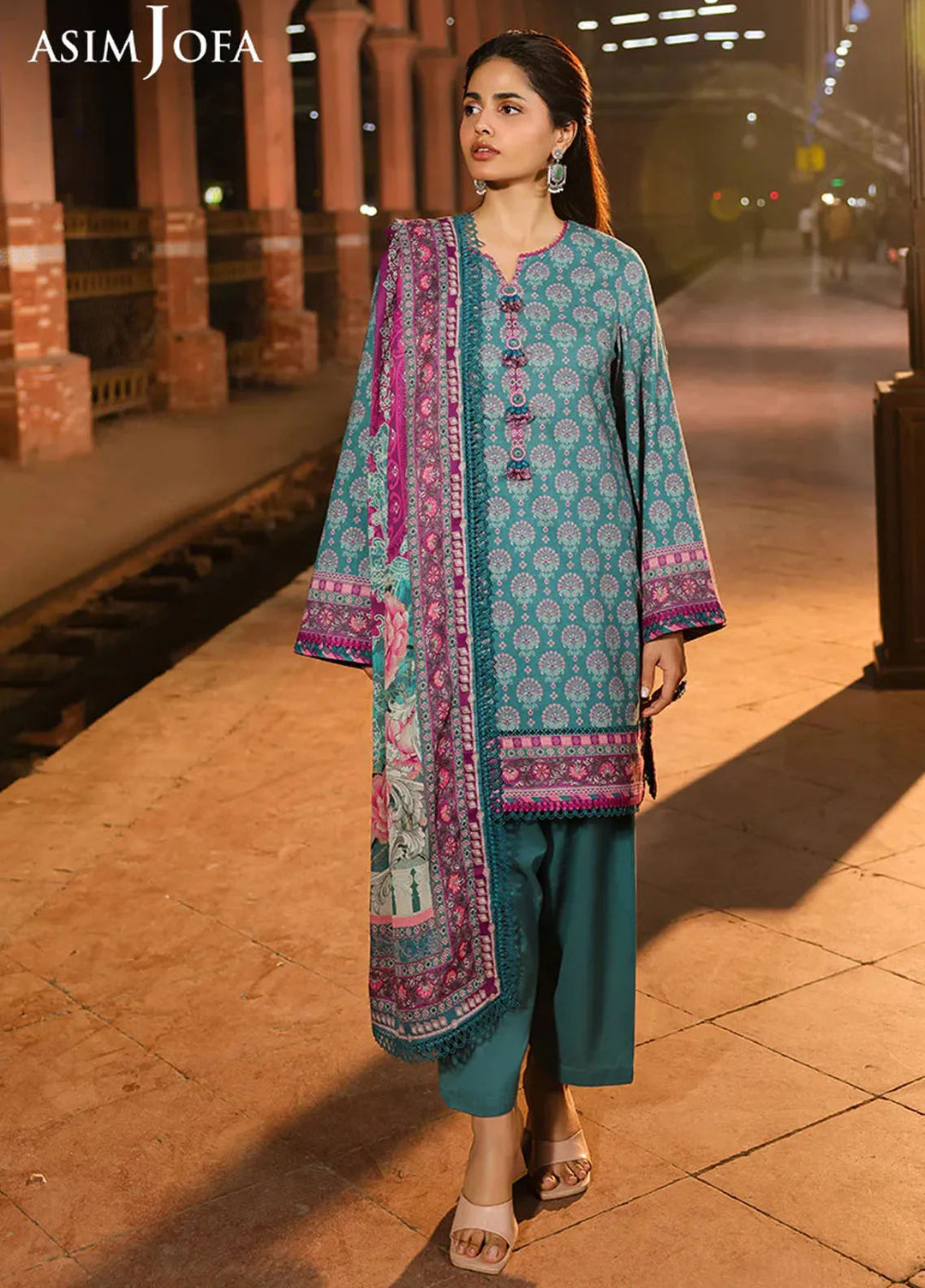 Asim Jofa Printed Lawn Suits Unstitched 3 Piece AJ25EE AJUBF-64 - Summer Collection