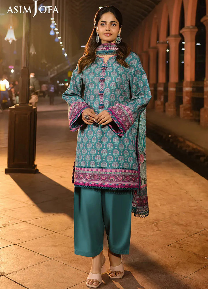 Asim Jofa Printed Lawn Suits Unstitched 3 Piece AJ25EE AJUBF-64 - Summer Collection