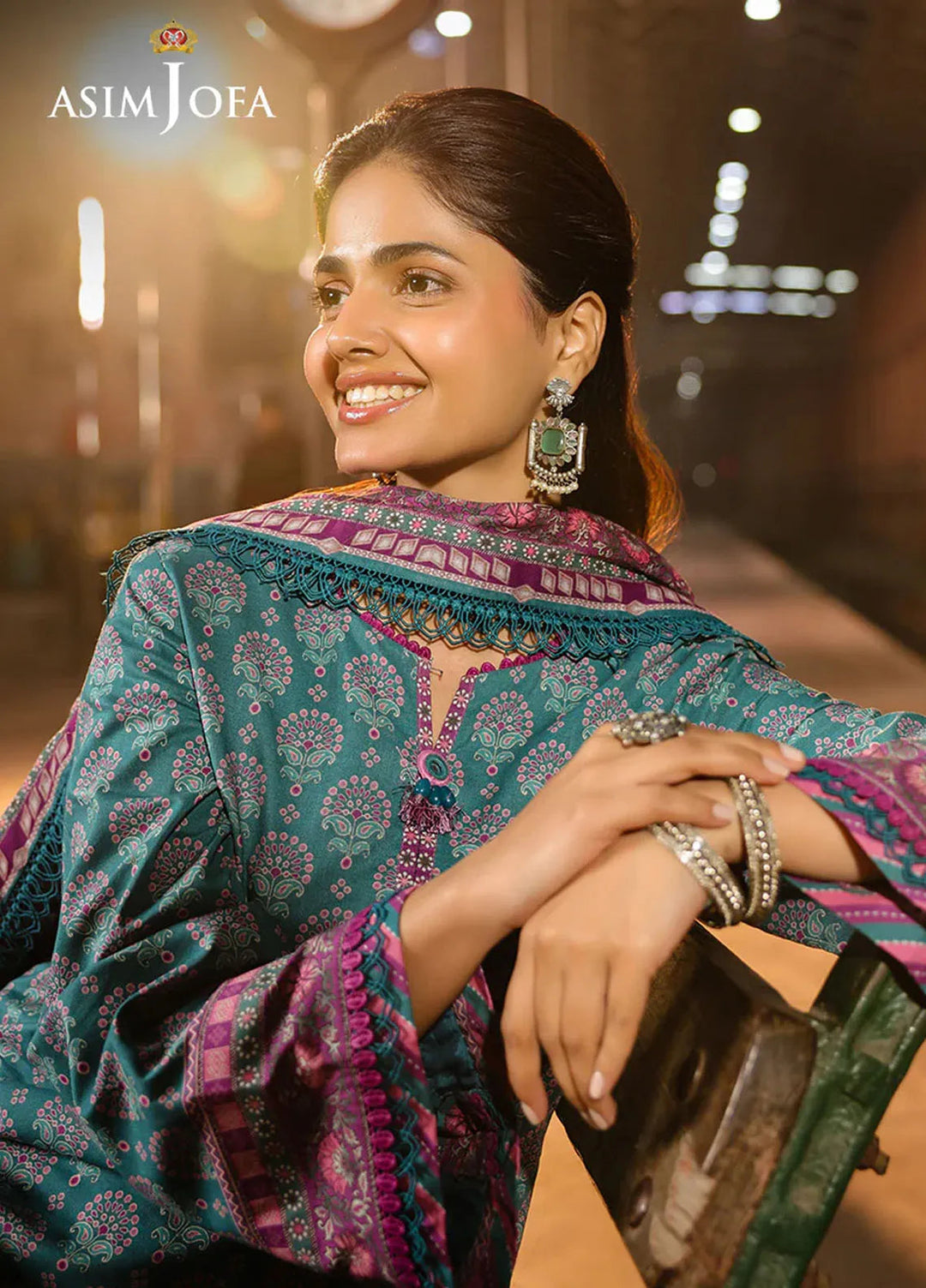 Asim Jofa Printed Lawn Suits Unstitched 3 Piece AJ25EE AJUBF-64 - Summer Collection