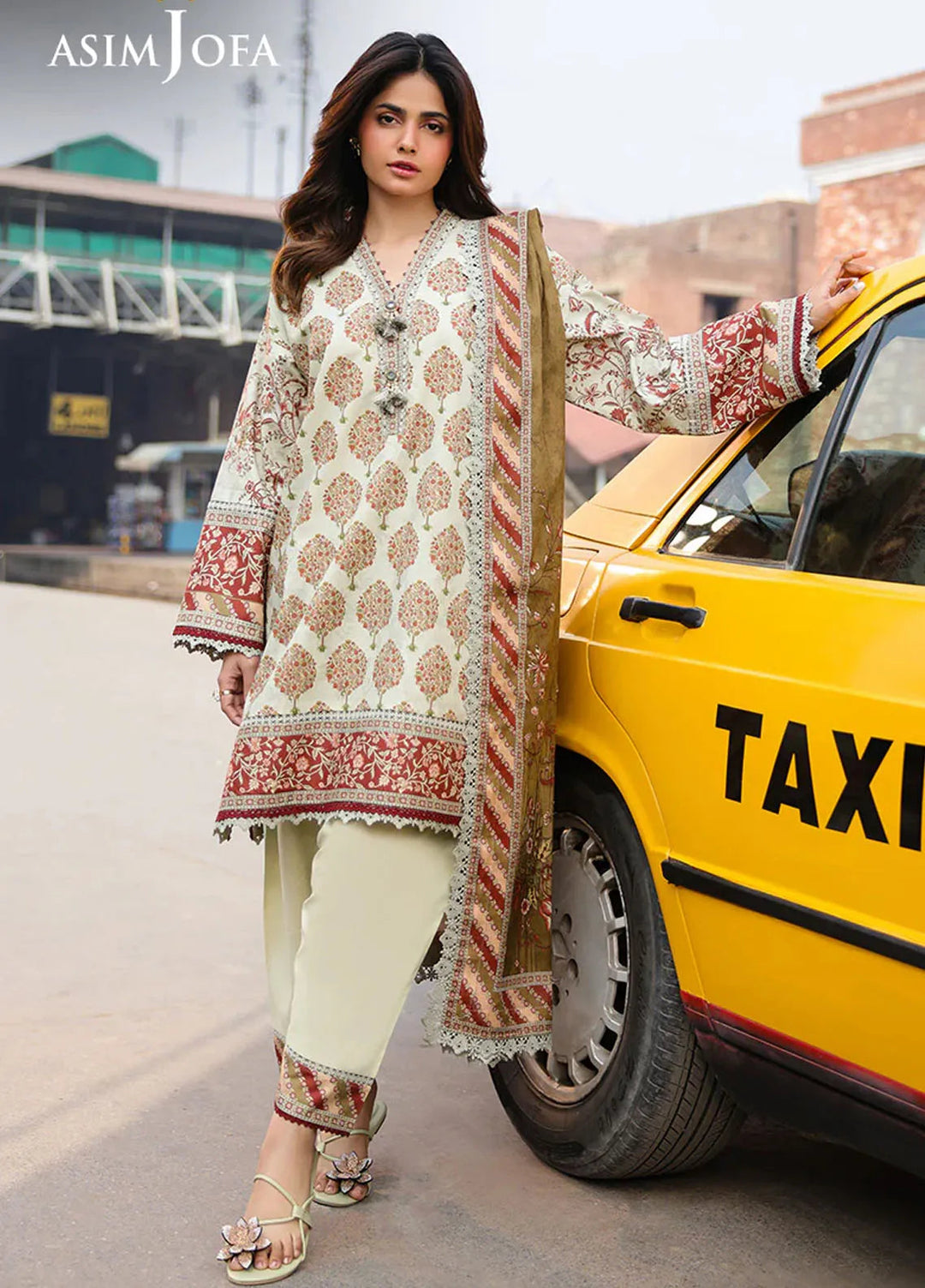 Asim Jofa Printed Lawn Suits Unstitched 3 Piece AJ25EE AJUBF-65 - Summer Collection