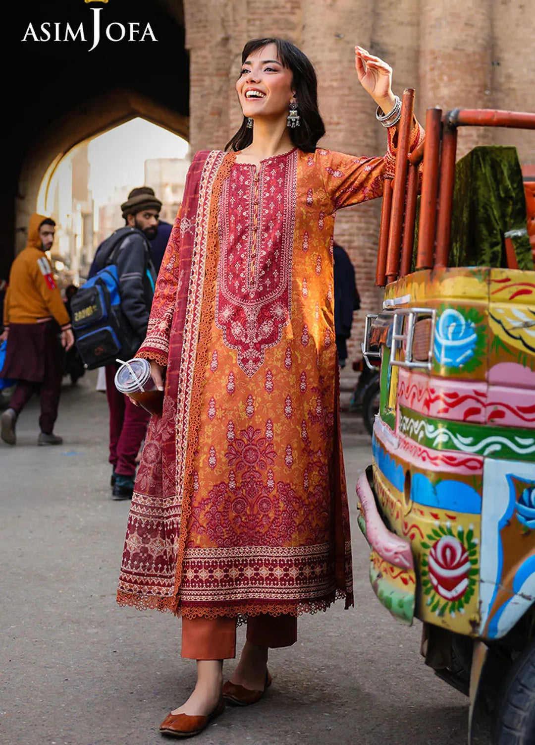 Asim Jofa Printed Lawn Suits Unstitched 3 Piece AJ25EE AJUBF-66 - Summer Collection