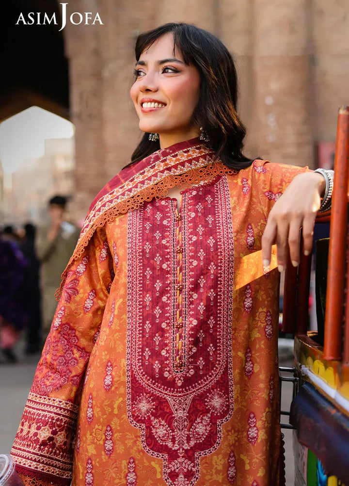 Asim Jofa Printed Lawn Suits Unstitched 3 Piece AJ25EE AJUBF-66 - Summer Collection
