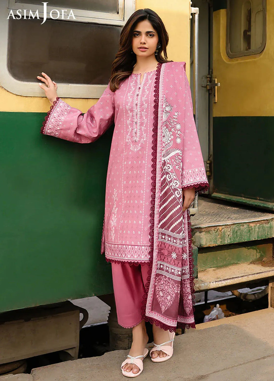 Asim Jofa Printed Lawn Suits Unstitched 3 Piece AJ25EE AJUBF-67 - Summer Collection
