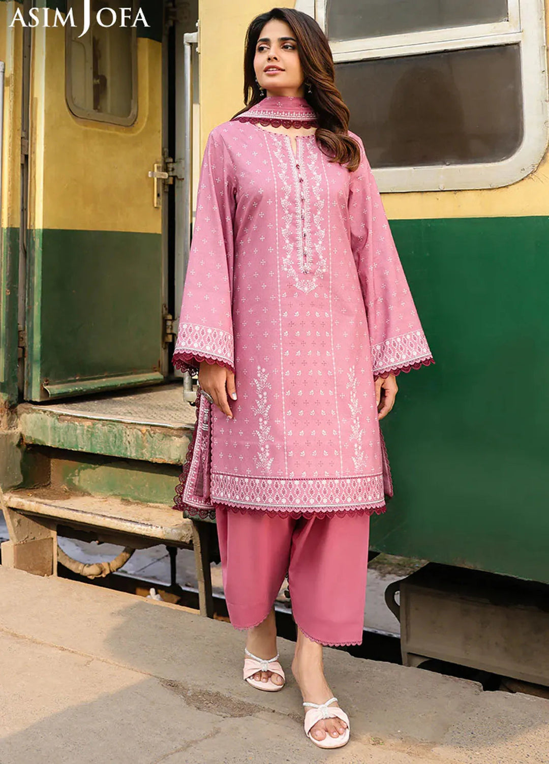 Asim Jofa Printed Lawn Suits Unstitched 3 Piece AJ25EE AJUBF-67 - Summer Collection