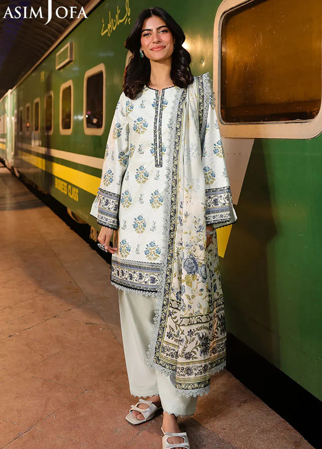 Asim Jofa Printed Lawn Suits Unstitched 3 Piece AJ25EE AJUBF-68 - Summer Collection