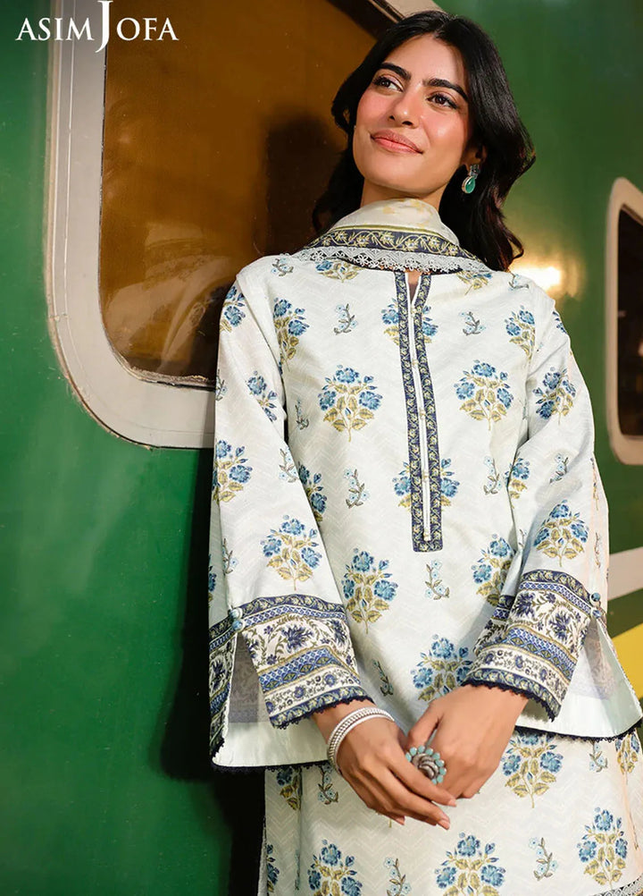 Asim Jofa Printed Lawn Suits Unstitched 3 Piece AJ25EE AJUBF-68 - Summer Collection