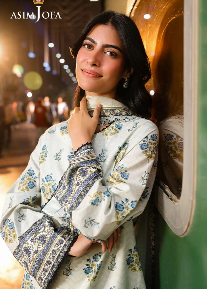 Asim Jofa Printed Lawn Suits Unstitched 3 Piece AJ25EE AJUBF-68 - Summer Collection